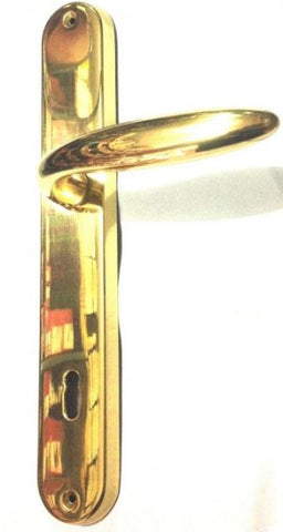Maniglia per porte con placca - distanza 90 quadro 8 - Frascio "Soft" - foro chiave Patent - Ferramenta Ilardi