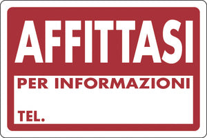 Targa Segnaletica "AFFITTASI" - Ferramenta Ilardi