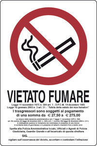 Targa Segnaletica "Vietato Fumare" L.311/1 - Ferramenta Ilardi